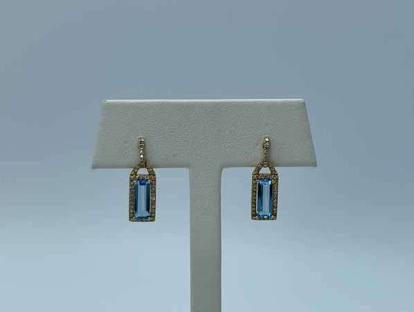 Valina Blue Topaz & Diamond Earrings