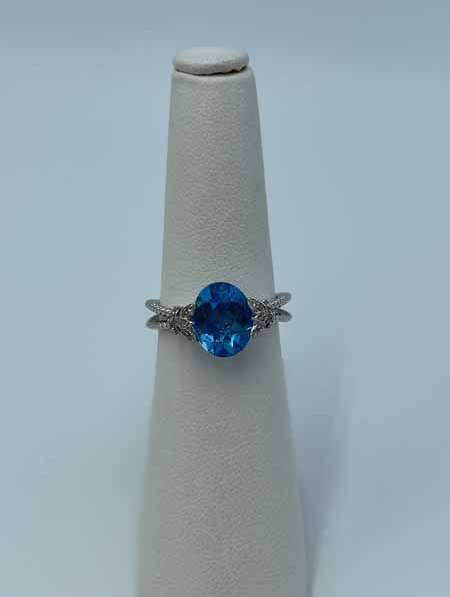 Valina Blue Topaz Ring In White Gold