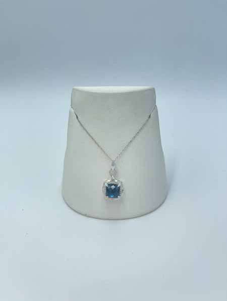 Valina London Blue Topaz & Diamond Necklace