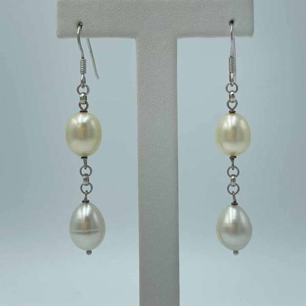 Imperial White/Gold Dyed Pearl Earrings