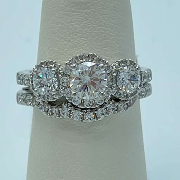 Valina Three Round Cut Diamond Engagement Ring