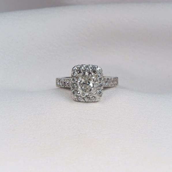 Allure Rectangular Halo Diamond Engagement Rings